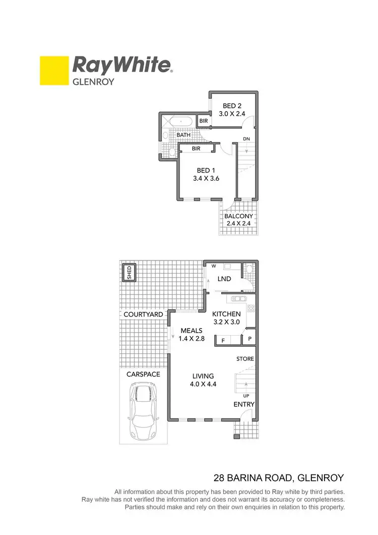 Floorplan of Homely townhouse listing, 28 Barina Road, Glenroy VIC 3046