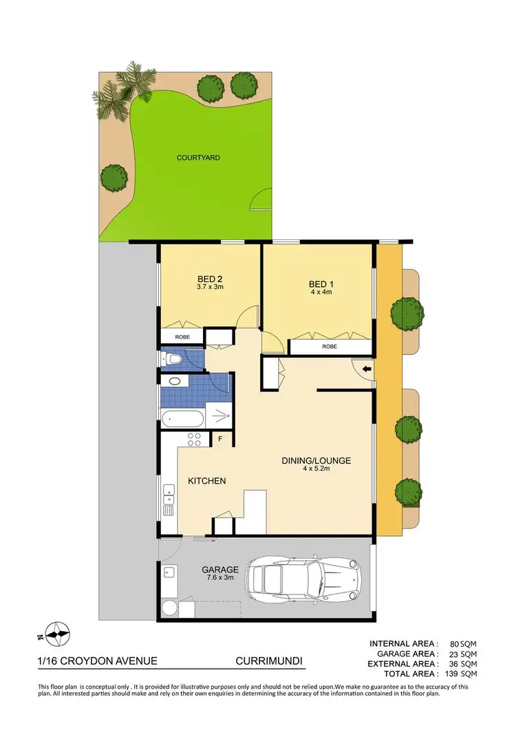 Floorplan of Homely unit listing, Unit 1/16 Croydon Avenue, Currimundi QLD 4551