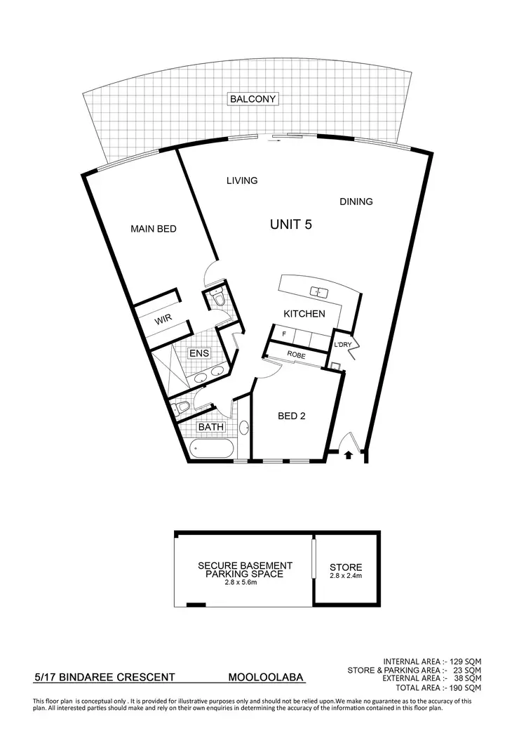 Floorplan of Homely unit listing, 5/17 Bindaree Crescent, Mooloolaba QLD 4557