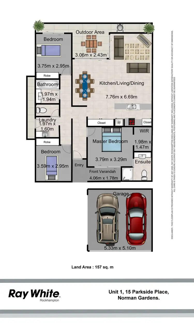 Floorplan of Homely unit listing, 1/15 Parkside Place, Norman Gardens QLD 4701