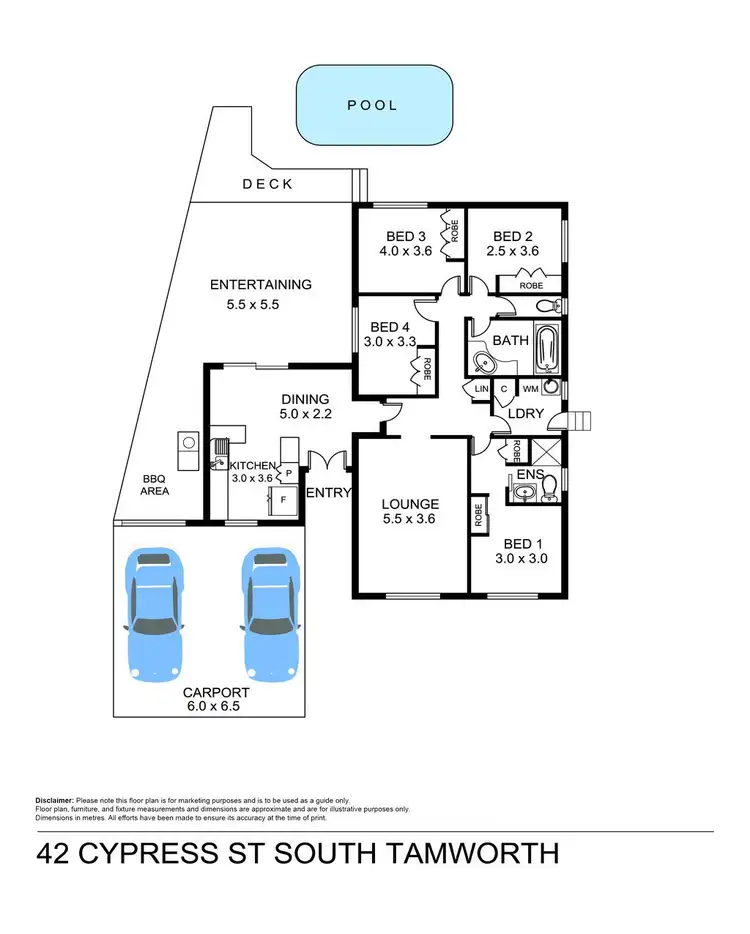 Floorplan of Homely house listing, 42 Cypress Street, Tamworth NSW 2340