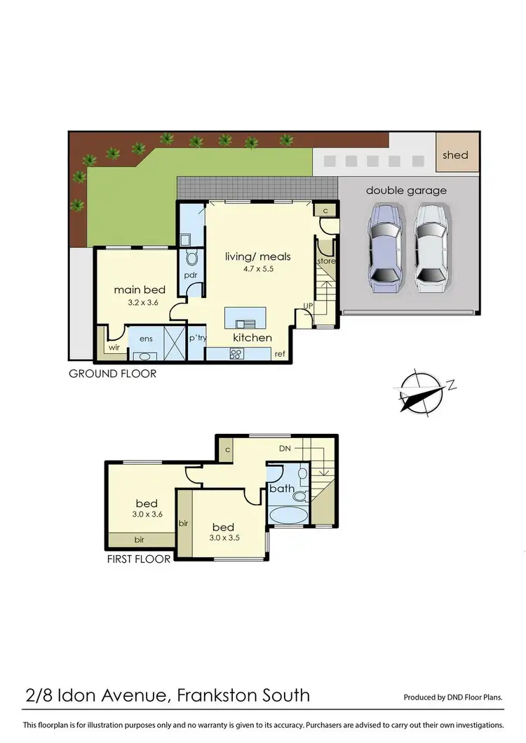 Floorplan of Homely townhouse listing, 2/8 Idon Avenue, Frankston South VIC 3199