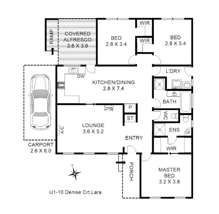 Floorplan of Homely house listing, 1/10 Denise Court, Lara VIC 3212