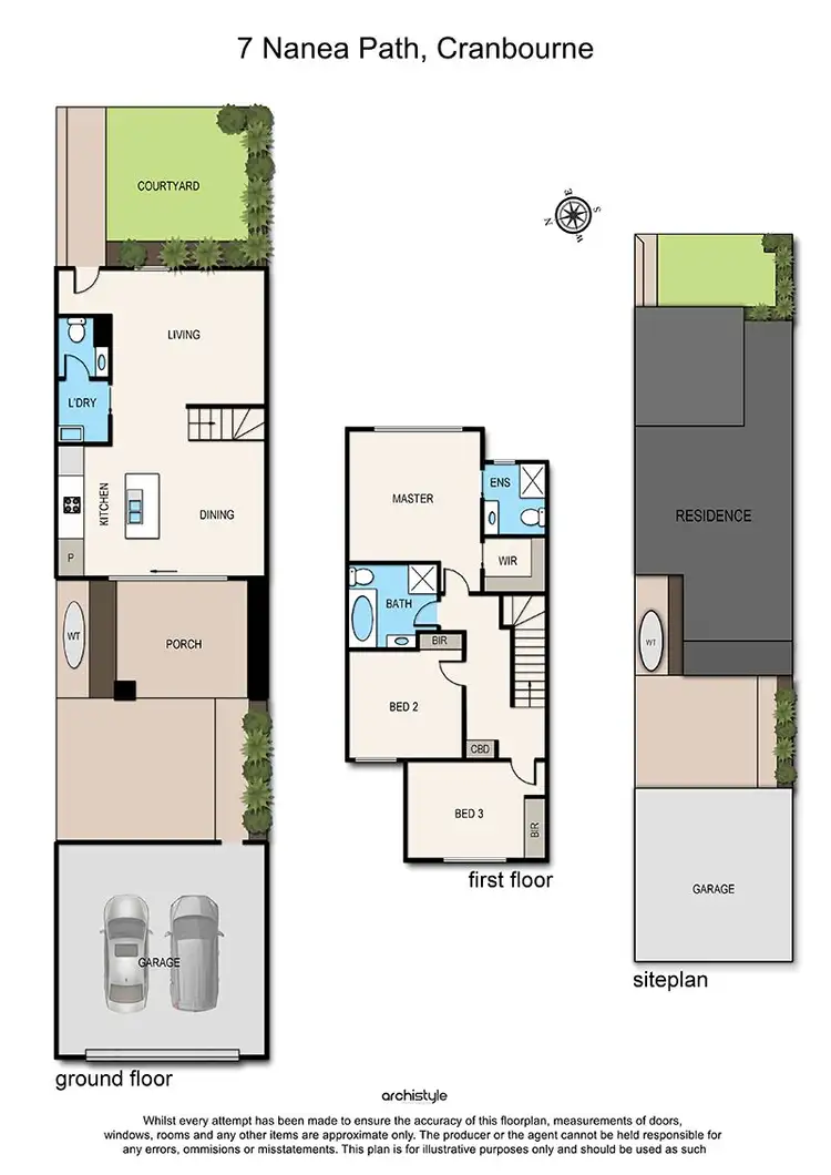 Floorplan of Homely townhouse listing, 7 Nanea Path, Cranbourne VIC 3977