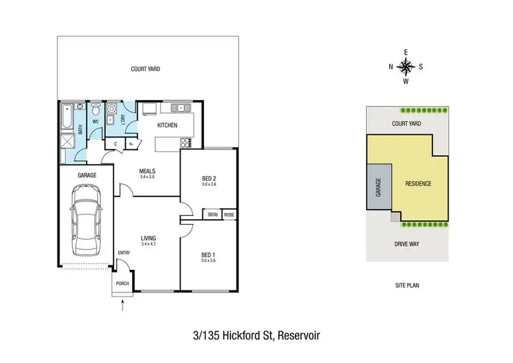 Floorplan of Homely unit listing, 3/135 Hickford Street, Reservoir VIC 3073