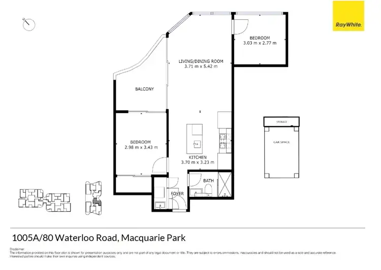 Floorplan of Homely unit listing, 1005A/80 Waterloo Road, Macquarie Park NSW 2113