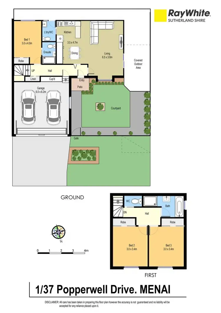 Floorplan of Homely semi-detached listing, 1/37 Popperwell Drive, Menai NSW 2234