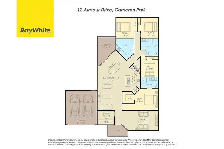 Floorplan of Homely house listing, 12 Armour Drive, Cameron Park NSW 2285