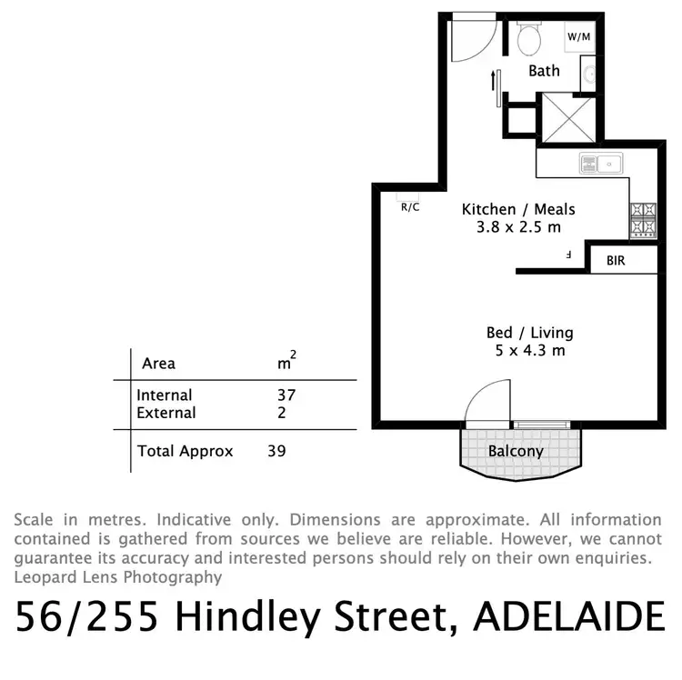 Floorplan of Homely apartment listing, 56, 255 Hindley Street, Adelaide SA 5000