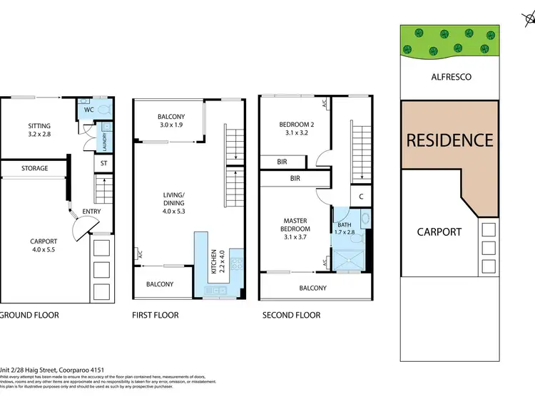 Floorplan of Homely townhouse listing, 2/28 Haig Street, Coorparoo QLD 4151