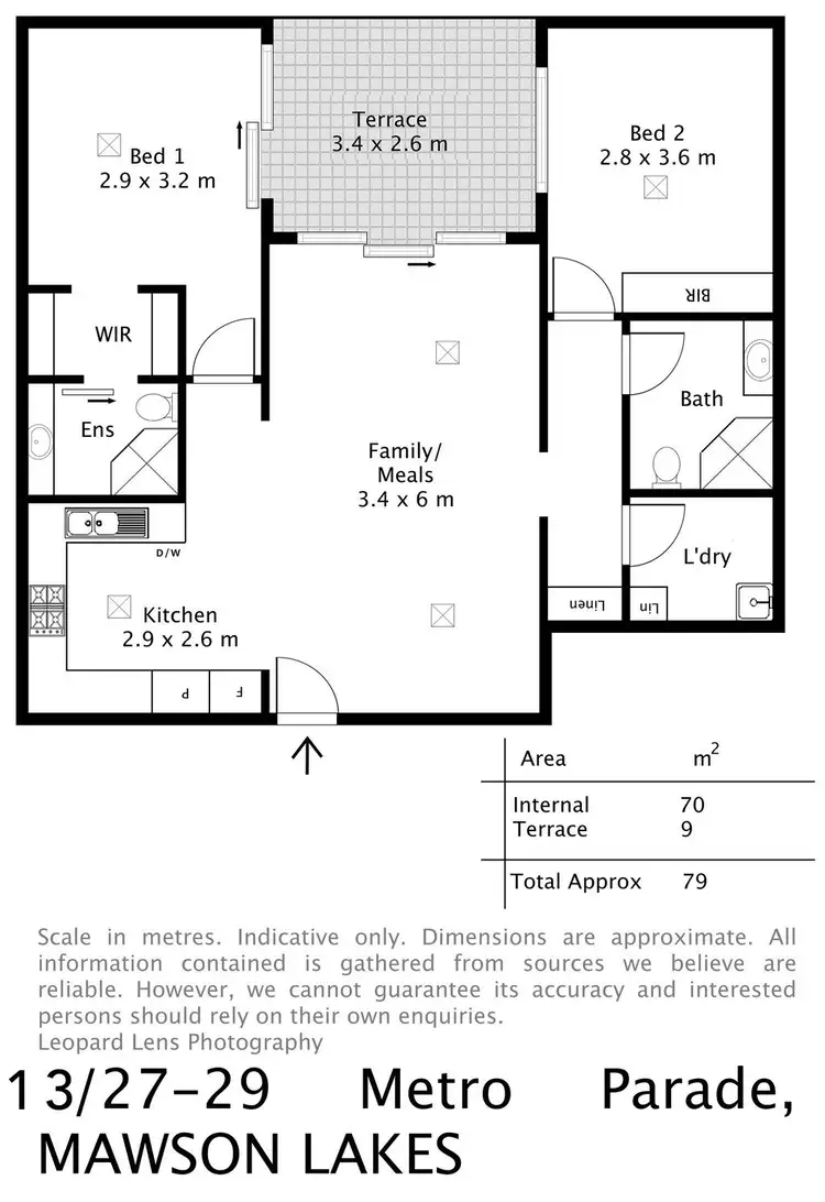 Floorplan of Homely apartment listing, 13, 27-29 Metro Parade, Mawson Lakes SA 5095