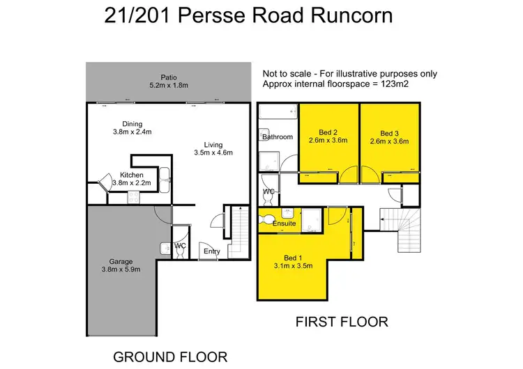 Floorplan of Homely townhouse listing, 21/201 Persse Road, Runcorn QLD 4113