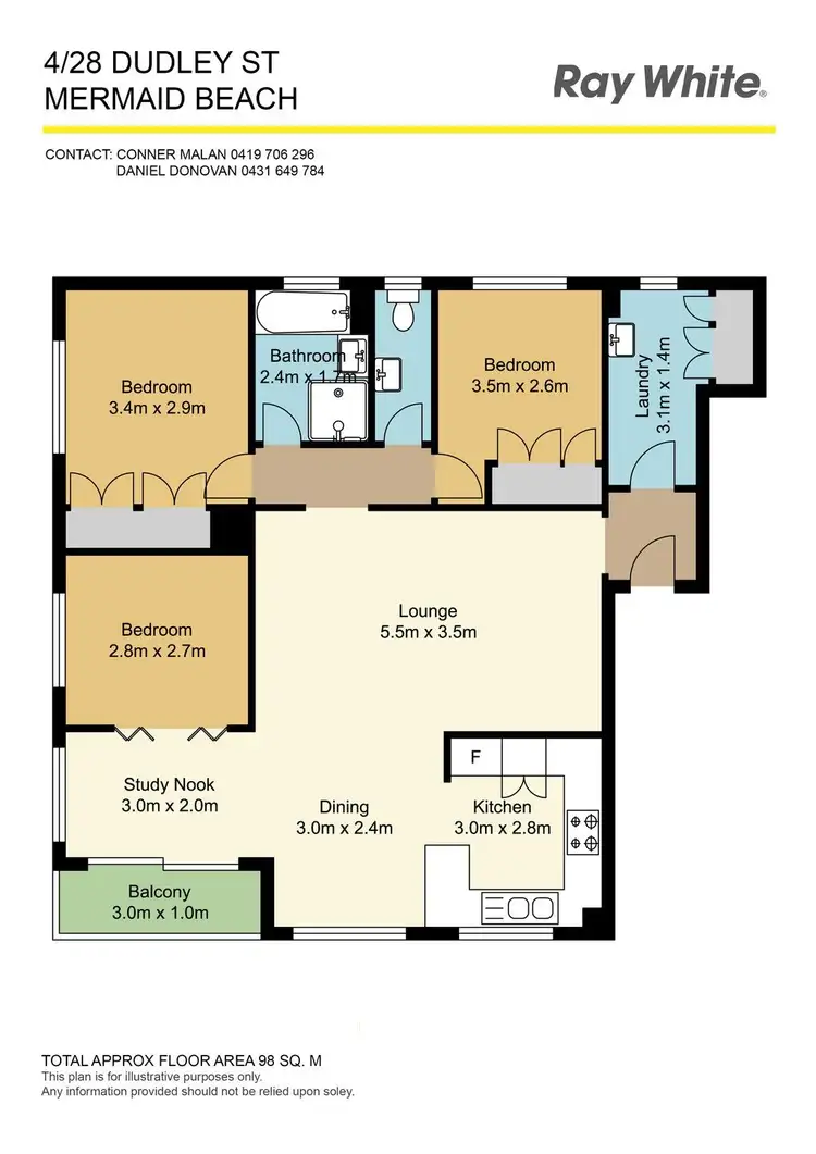 Floorplan of Homely unit listing, 4/28 Dudley Street, Mermaid Beach QLD 4218