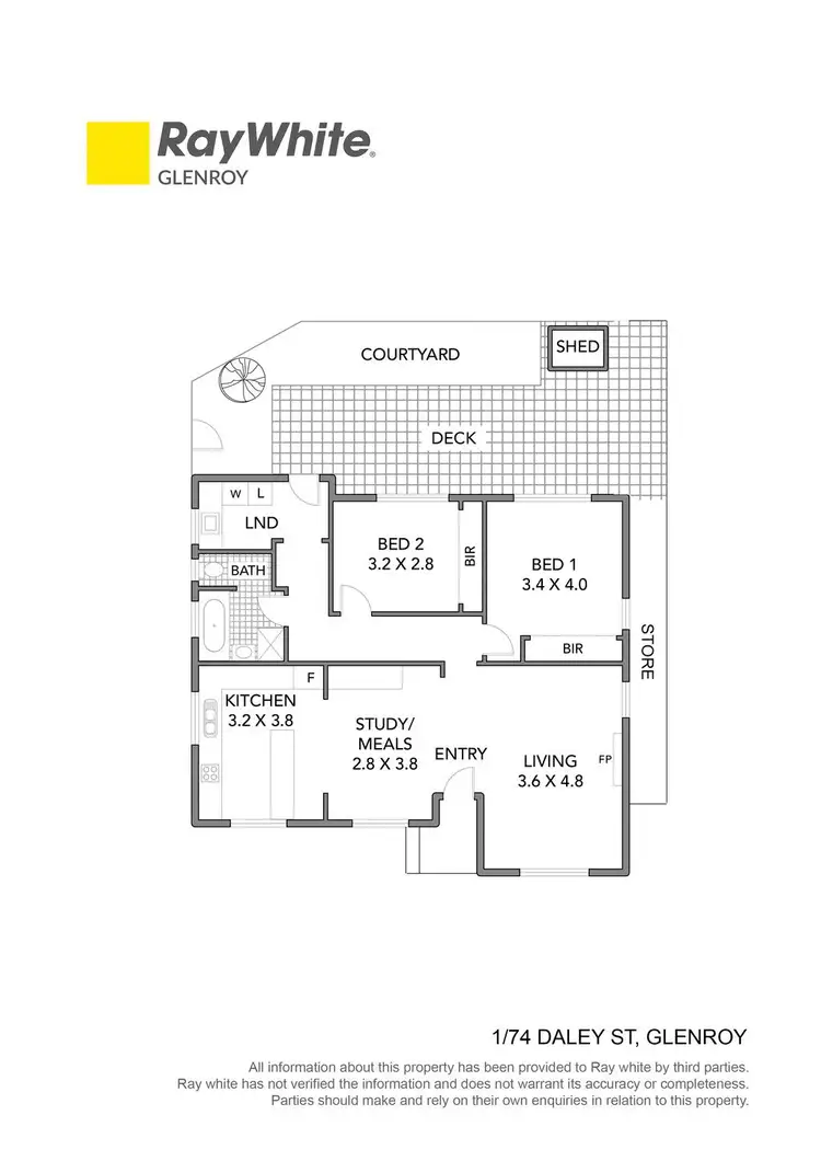 Floorplan of Homely unit listing, 1/74 Daley Street, Glenroy VIC 3046