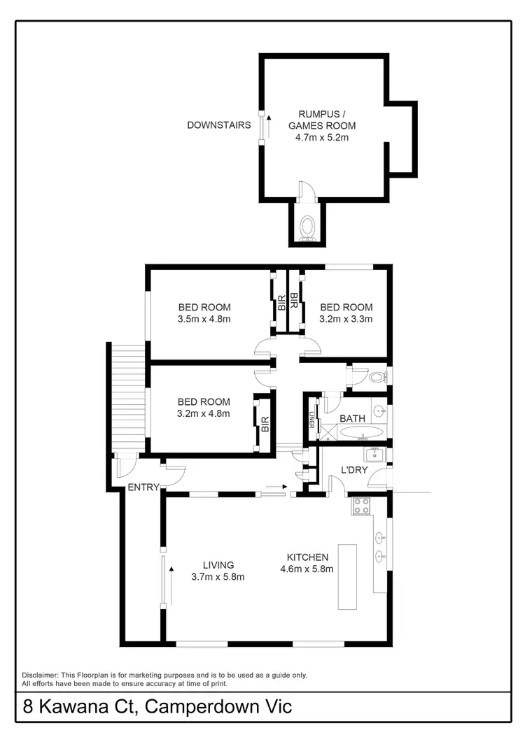 Floorplan of Homely house listing, 8 Kawana Court, Camperdown VIC 3260