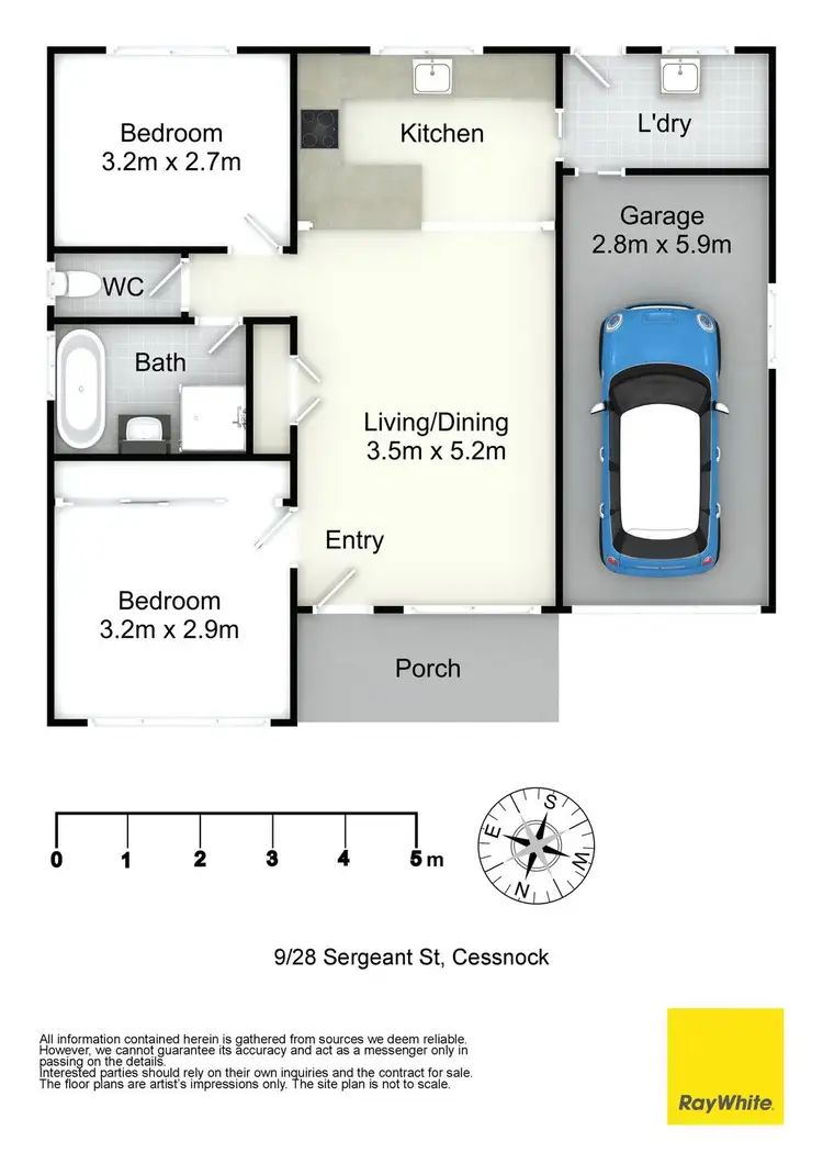 Floorplan of Homely unit listing, 9/28 Sergeant Street, Cessnock NSW 2325