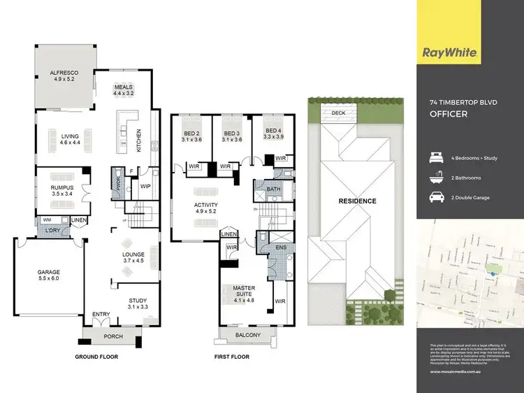 Floorplan of Homely house listing, 74 Timbertop Boulevard, Officer VIC 3809