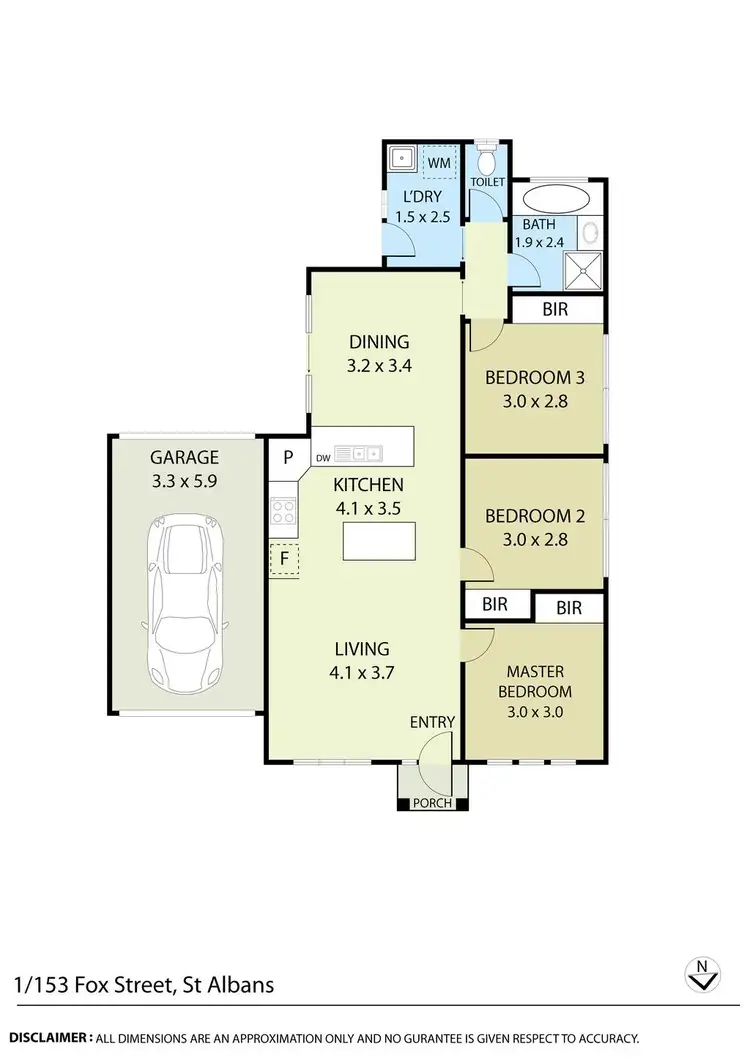 Floorplan of Homely unit listing, 1/153 Fox Street, St Albans VIC 3021