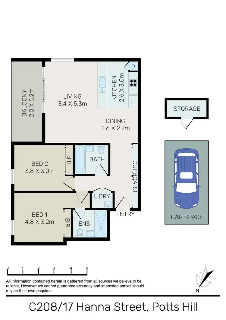 Floorplan of Homely unit listing, C208/17 Hanna Street, Potts Hill NSW 2143