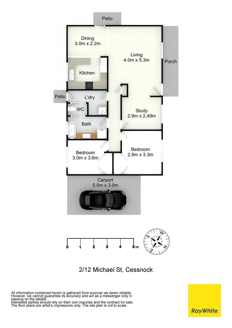 Floorplan of Homely unit listing, 2/12 Michael Street, Cessnock NSW 2325