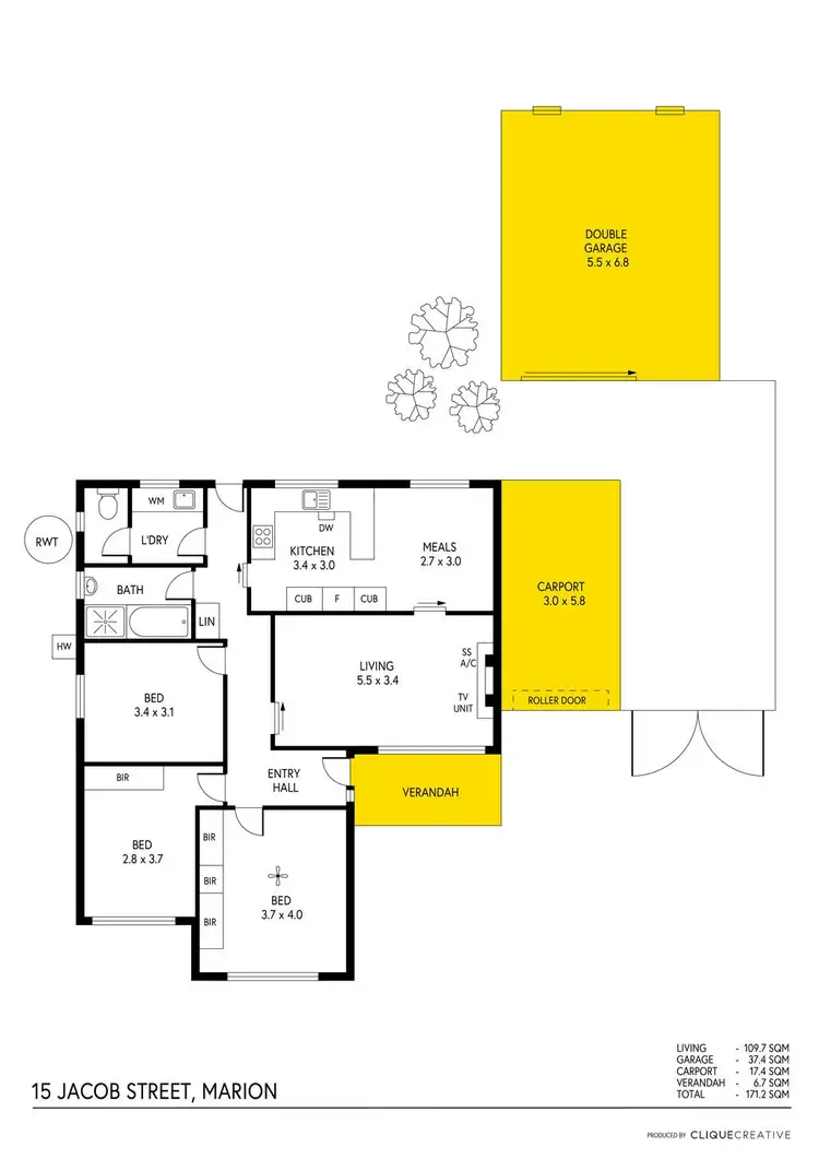 Floorplan of Homely house listing, 15 Jacob Street, Marion SA 5043