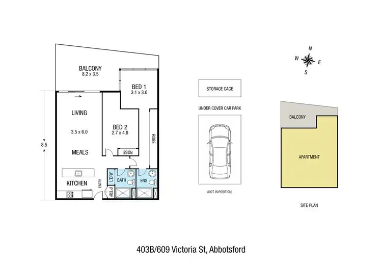 Floorplan of Homely apartment listing, 403B/609 Victoria Street, Abbotsford VIC 3067
