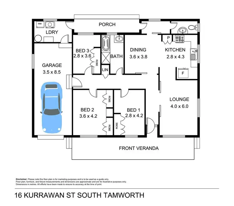 Floorplan of Homely house listing, 16 Kurrawan Street, Tamworth NSW 2340
