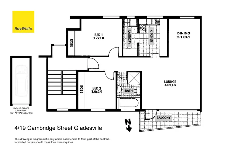 Floorplan of Homely apartment listing, 4/19 Cambridge Street, Gladesville NSW 2111
