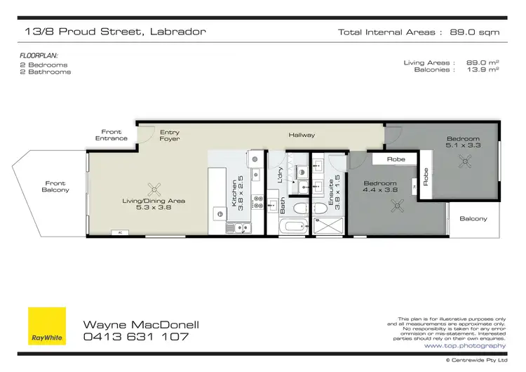 Floorplan of Homely apartment listing, 13/8 Proud Street, Labrador QLD 4215