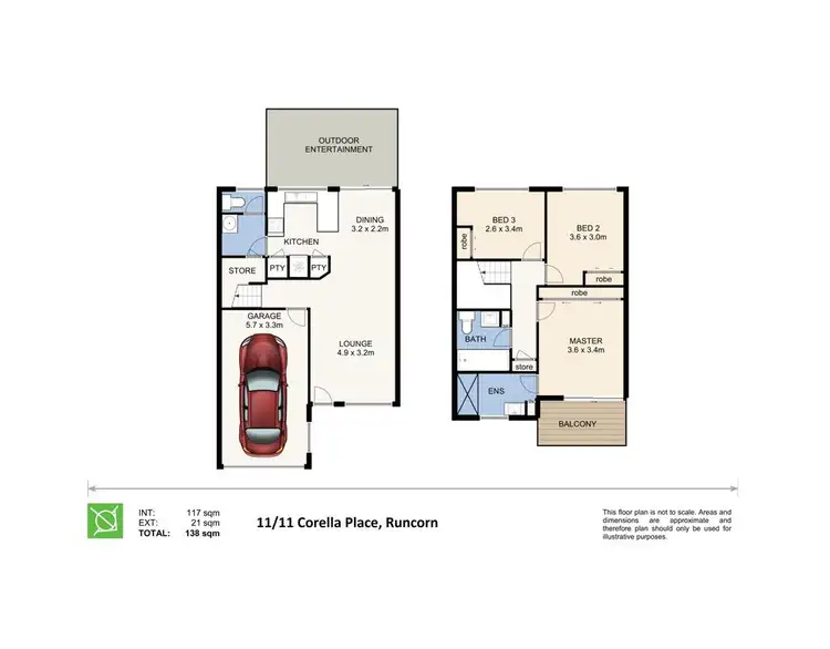 Floorplan of Homely townhouse listing, 11/11 Corella Place, Runcorn QLD 4113