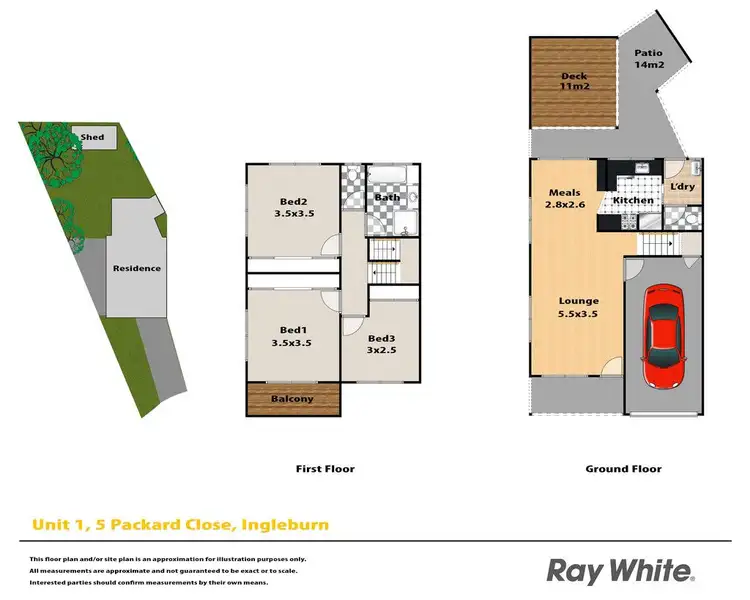 Floorplan of Homely semi-detached listing, 1/5 Packard Close, Ingleburn NSW 2565