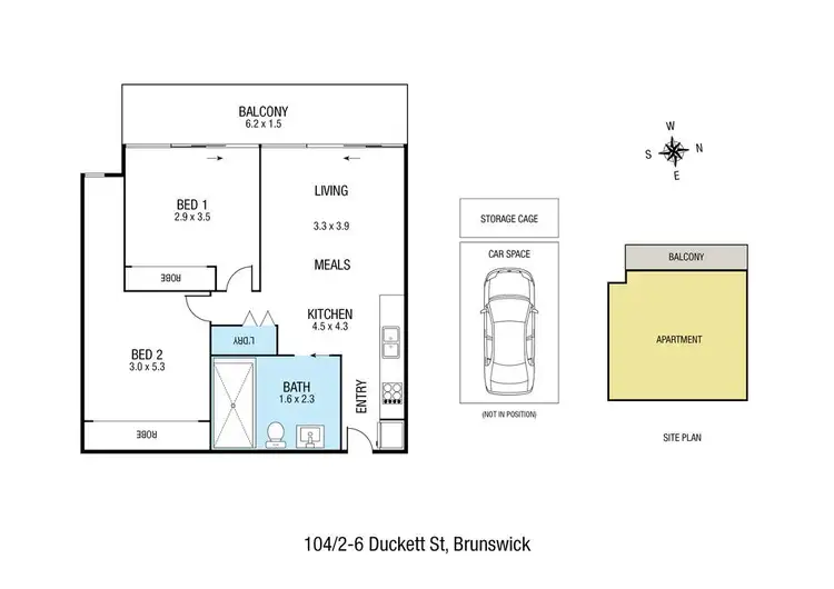 Floorplan of Homely apartment listing, 104/2-6 Duckett Street, Brunswick VIC 3056