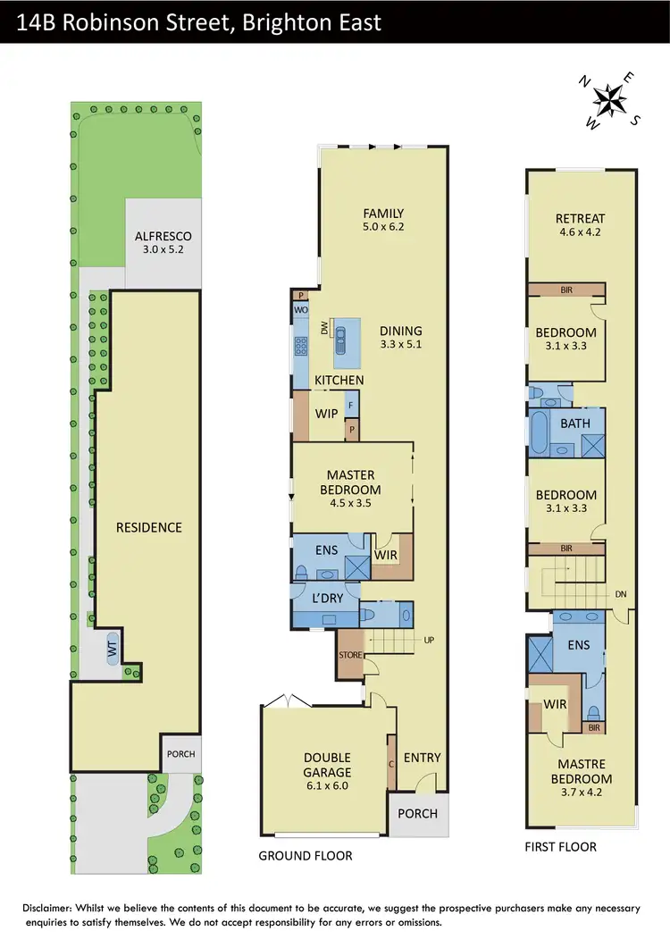 Floorplan of Homely townhouse listing, 14B Robinson Street, Brighton East VIC 3187