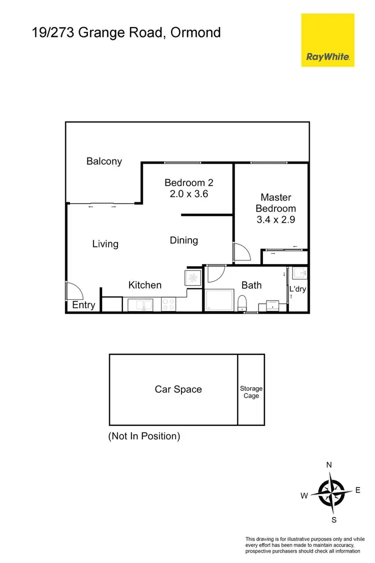 Floorplan of Homely apartment listing, 19/273 Grange Road, Ormond VIC 3204