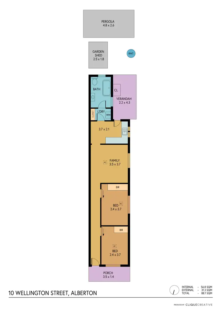 Floorplan of Homely house listing, 10 Wellington Street, Alberton SA 5014