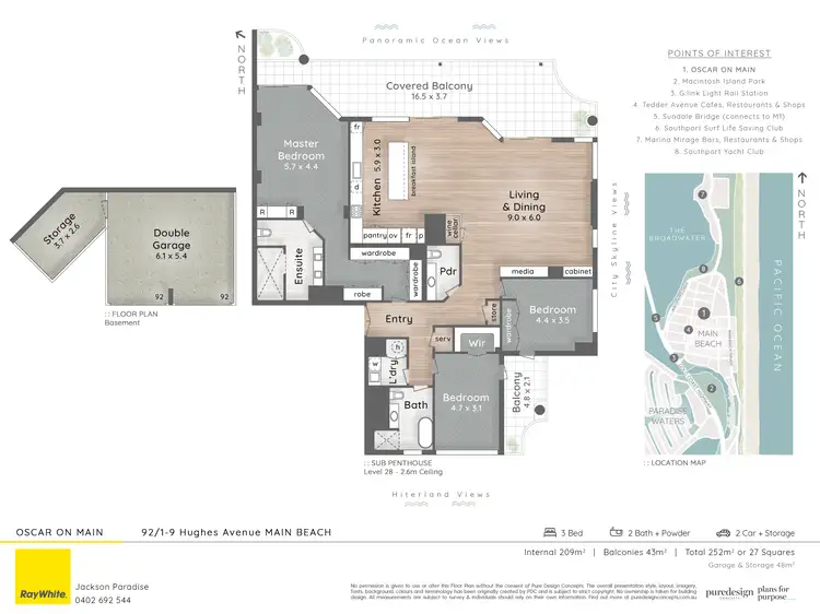 Floorplan of Homely apartment listing, 92/1-9 Hughes Avenue, Main Beach QLD 4217