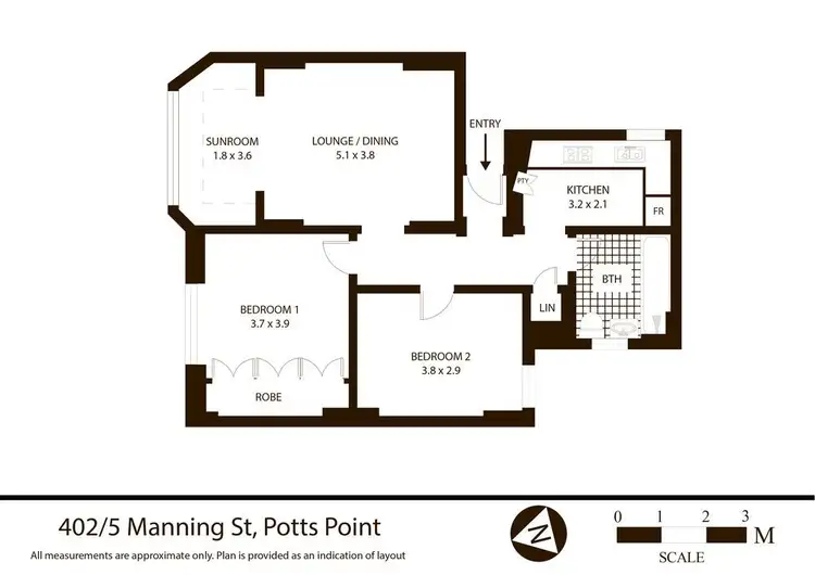 Floorplan of Homely apartment listing, 402/5 Manning Street, Potts Point NSW 2011