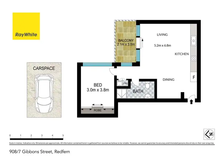 Floorplan of Homely apartment listing, 908/7 - 9 Gibbons Street, Redfern NSW 2016