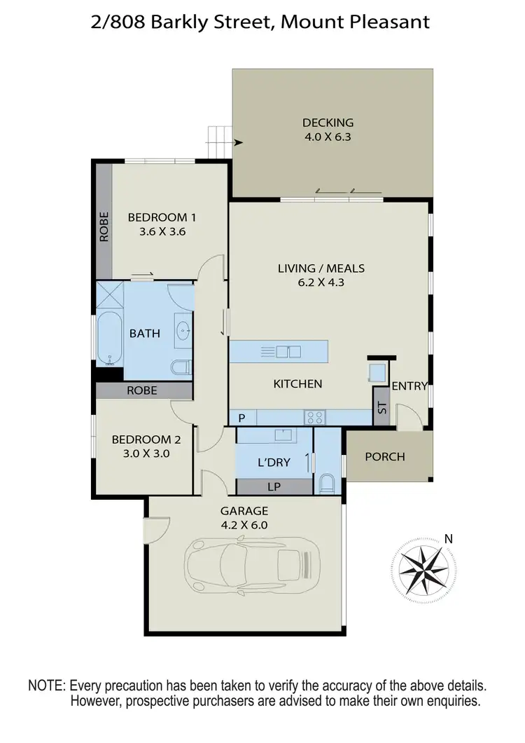 Floorplan of Homely unit listing, 2/808 Barkly Street, Mount Pleasant VIC 3350