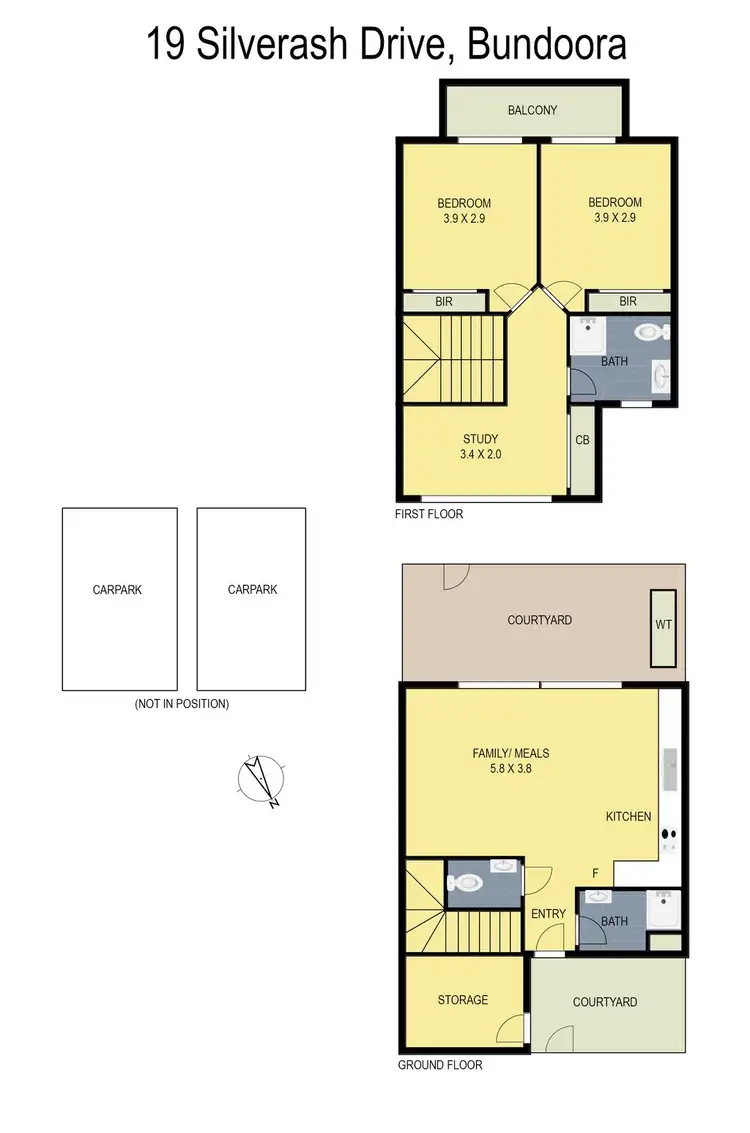 Floorplan of Homely townhouse listing, 19 Silverash Drive, Bundoora VIC 3083