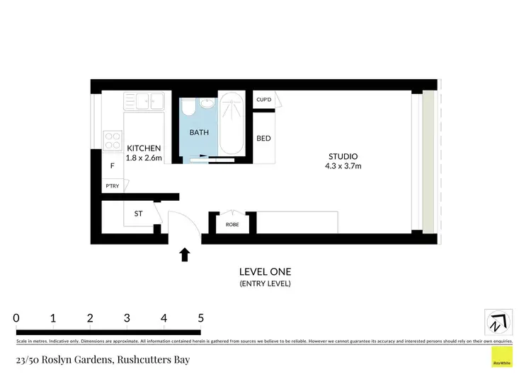 Floorplan of Homely studio listing, 23/50-56 Roslyn Gardens, Rushcutters Bay NSW 2011