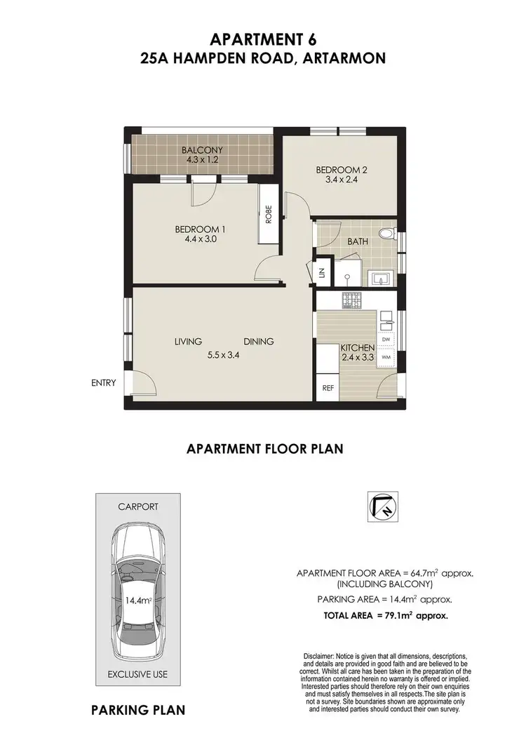Floorplan of Homely apartment listing, 6/25a Hampden Road, Artarmon NSW 2064