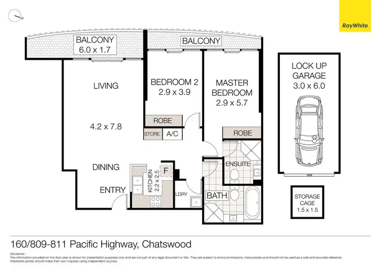 Floorplan of Homely unit listing, 160/809-811 Pacific Highway, Chatswood NSW 2067