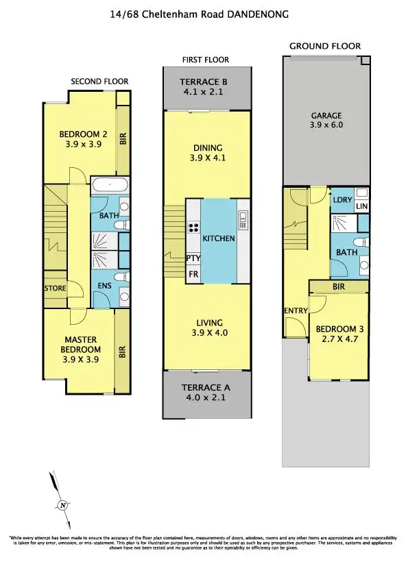 Floorplan of Homely townhouse listing, 14/68 Cheltenham Road, Dandenong VIC 3175
