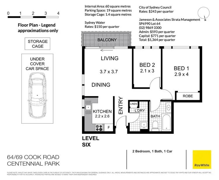 Floorplan of Homely apartment listing, 64/69-75 Cook Road, Centennial Park NSW 2021