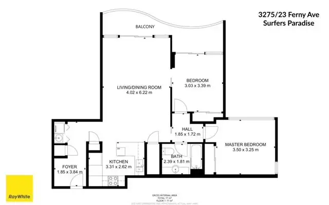 Floorplan of Homely unit listing, 3275/23 Ferny Avenue, Surfers Paradise QLD 4217