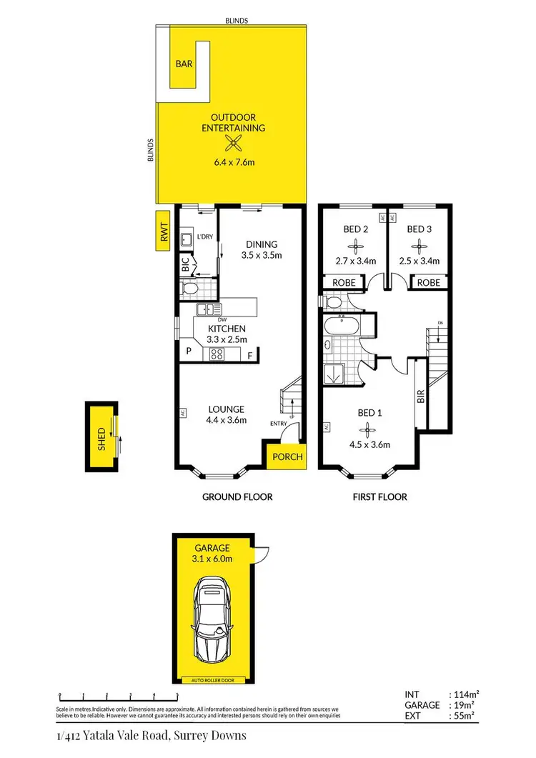 Floorplan of Homely townhouse listing, 1/412 Yatala Vale Road, Surrey Downs SA 5126