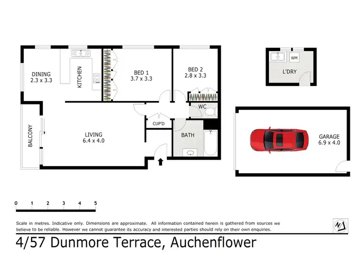 Floorplan of Homely unit listing, 4/57 Dunmore Terrace, Auchenflower QLD 4066