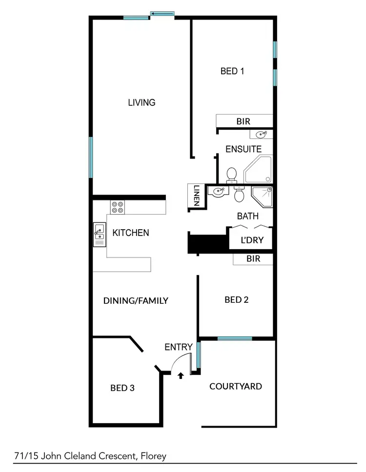 Floorplan of Homely townhouse listing, 71/15 John Cleland Crescent, Florey ACT 2615