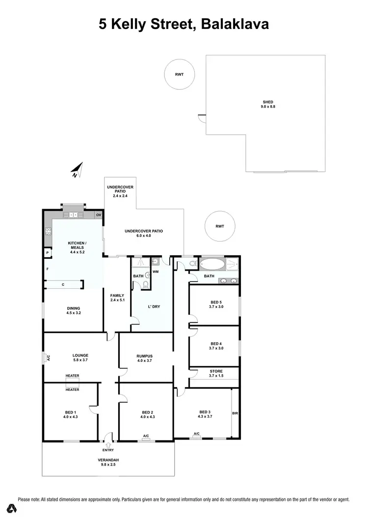 Floorplan of Homely house listing, 5 Kelly Street, Balaklava SA 5461